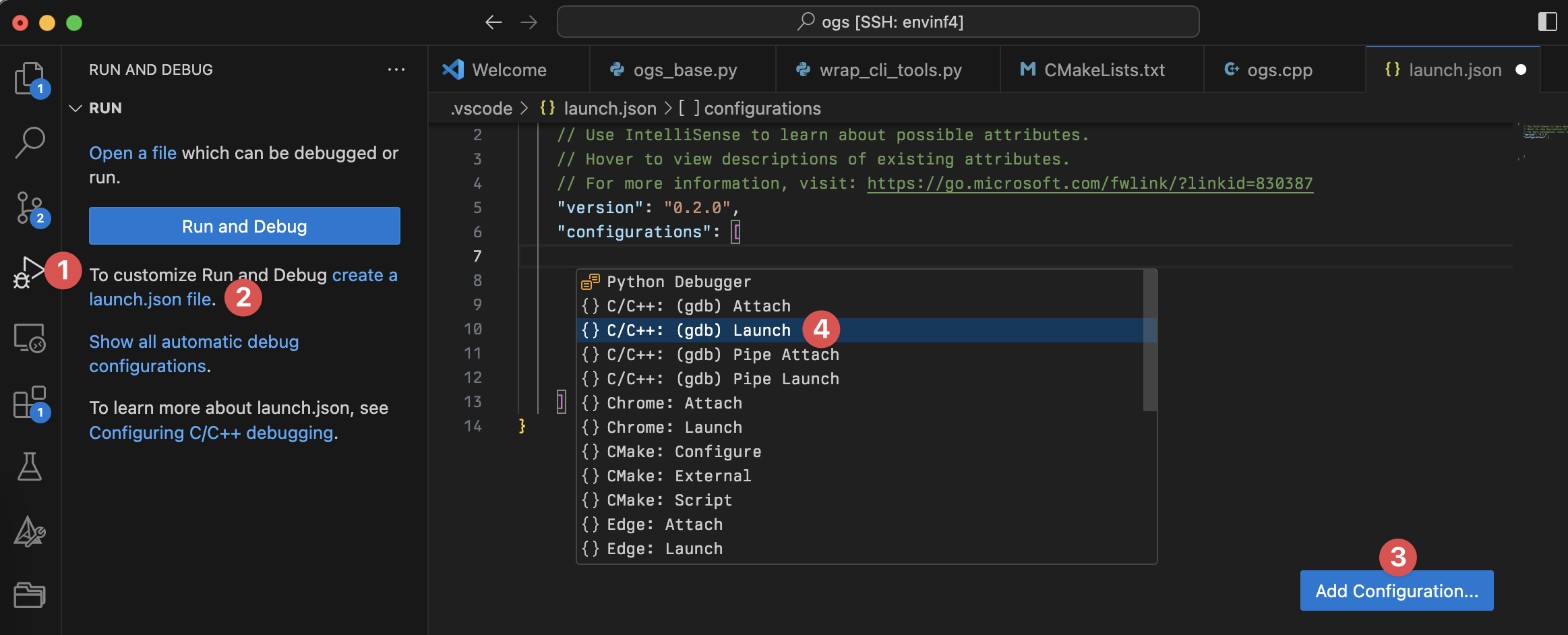 Running debug session