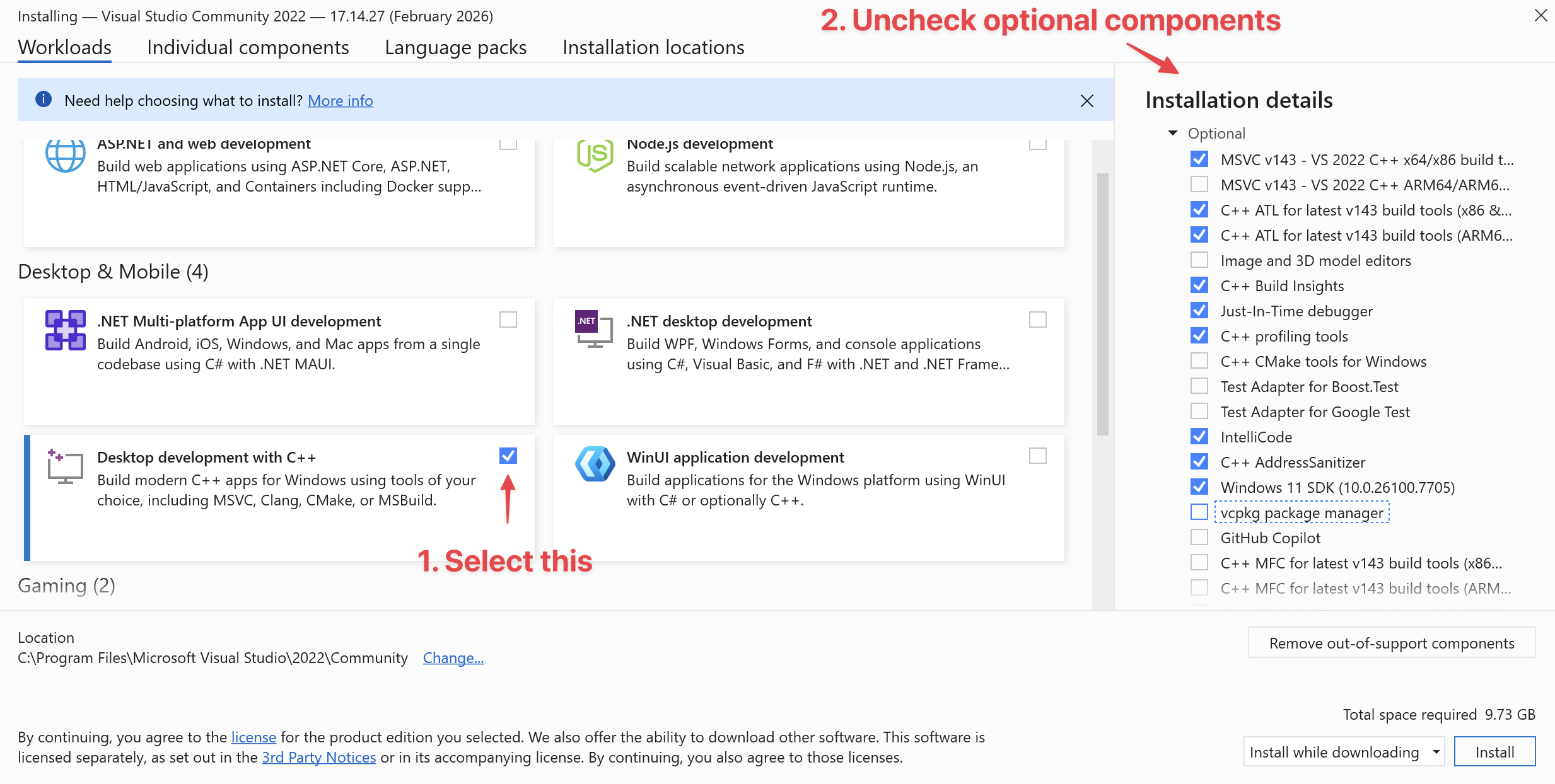 Visual Studio Components