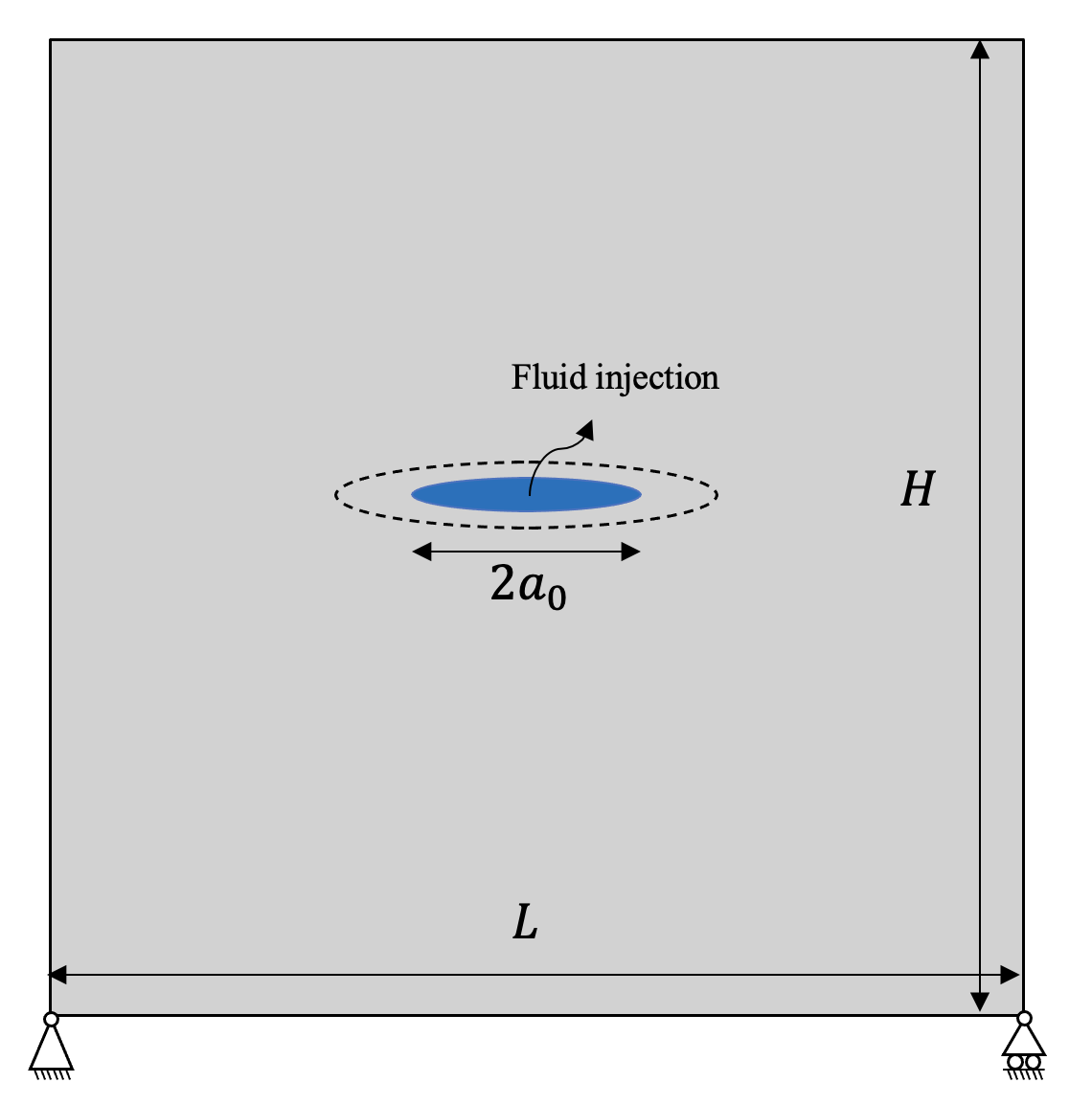 Schematic view of hydraulic fracturing problem and Boundary conditions