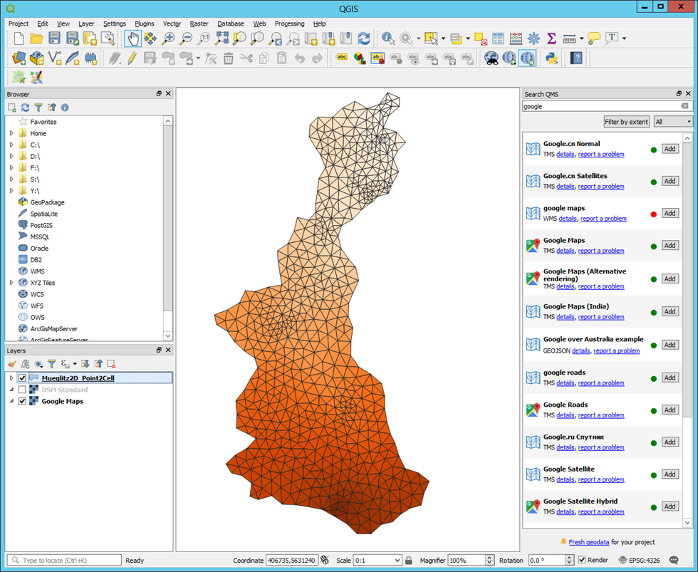 Exported shapefile