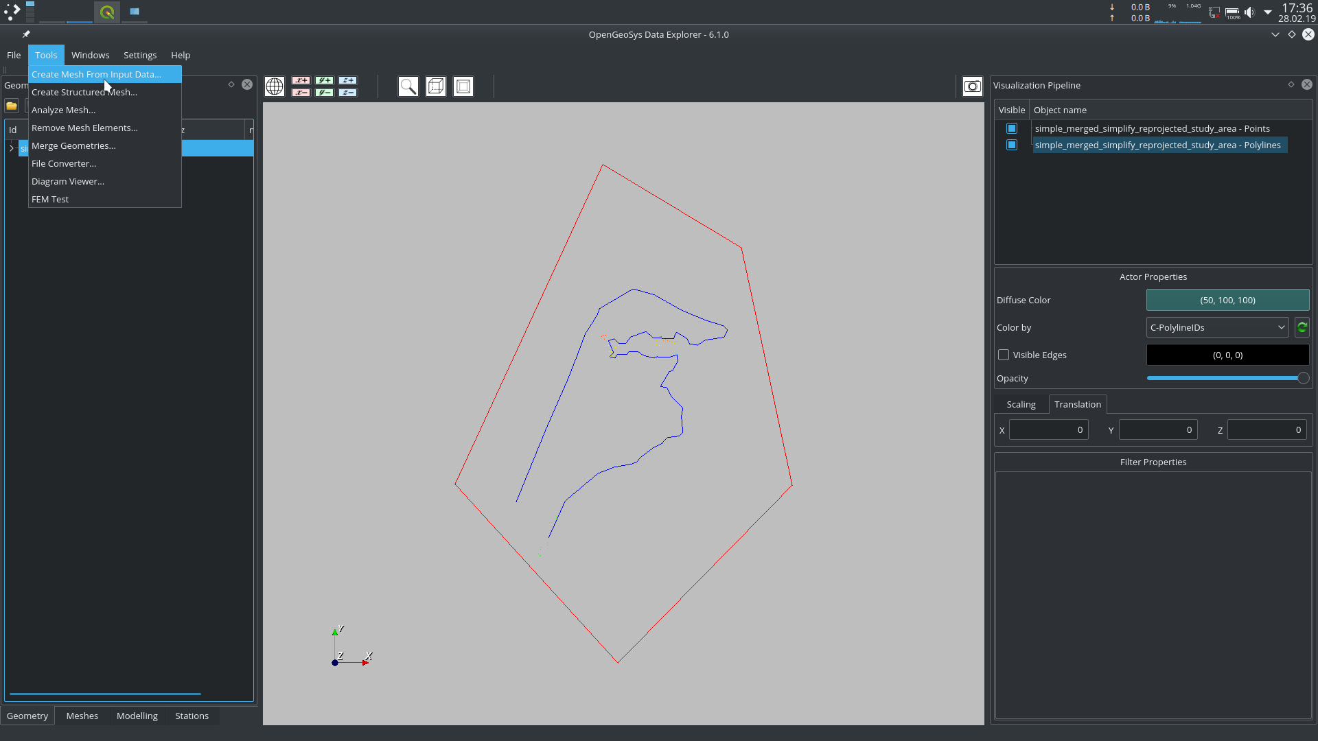 Select meshing option