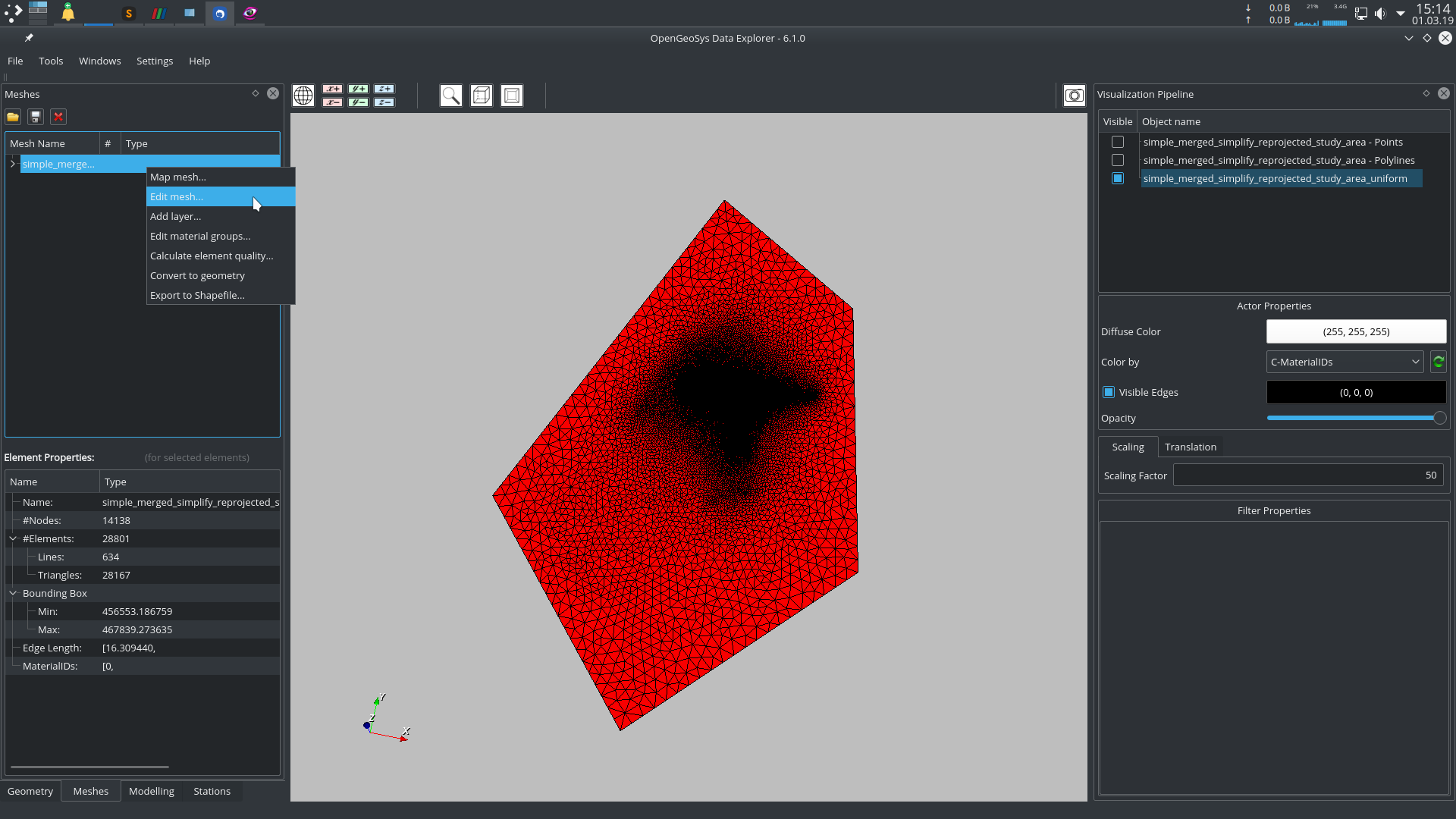 Start creation of 3D mesh