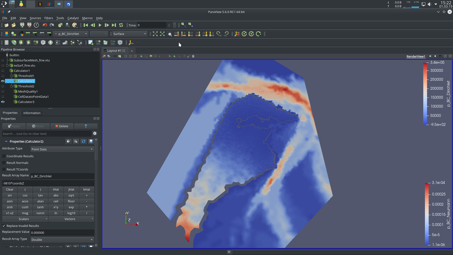 ParaView filter pipeline